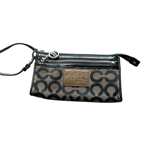 Coach Poppy Jacquard Signature Print Top Zip Organizer Wristlet - Picture 1 of 3